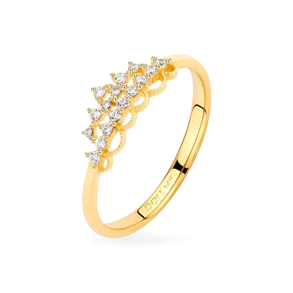 Nhẫn vàng 14K gắn đá CZ DOJI AFRK000145F1CZ1