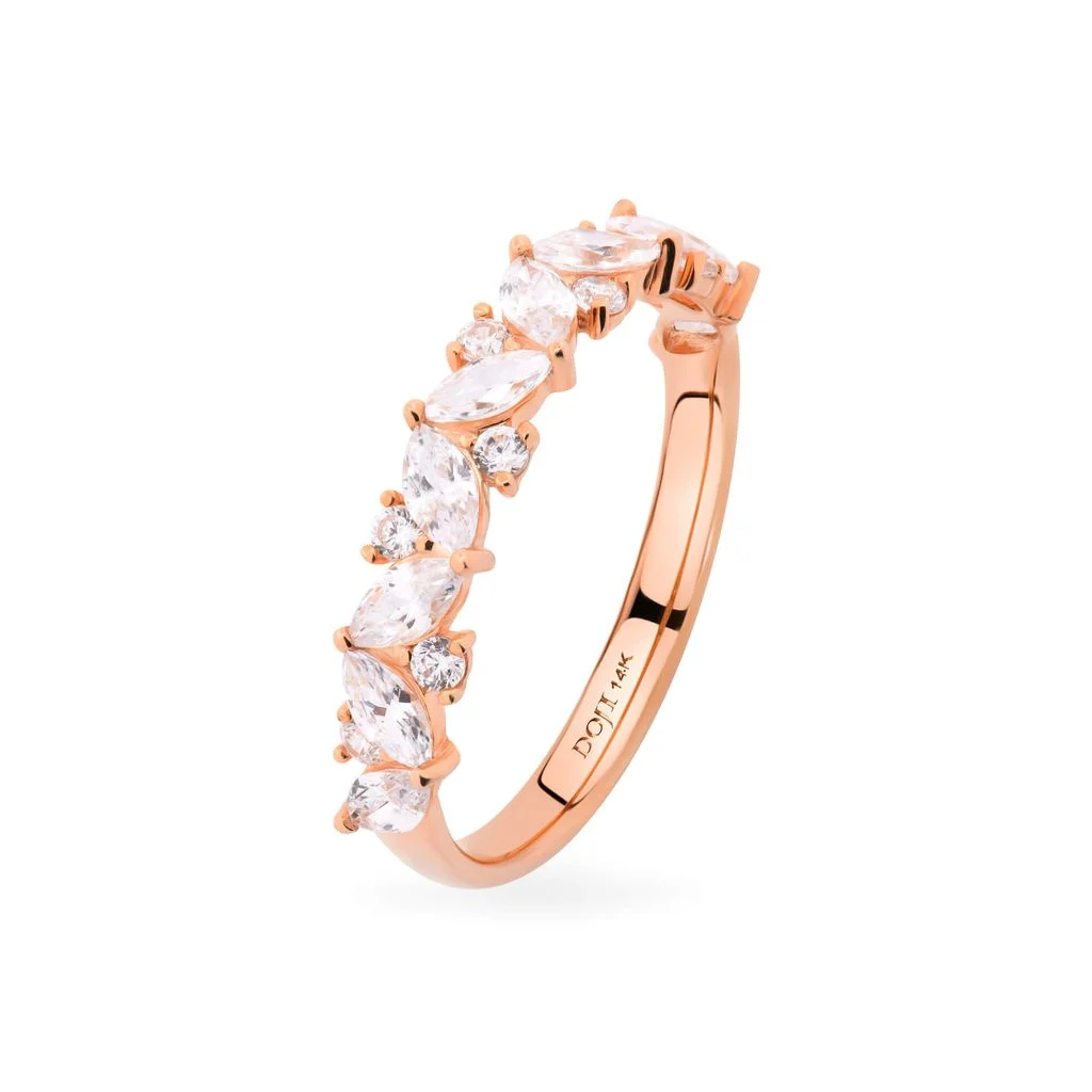 Nhẫn nữ vàng hồng 14K gắn đá CZ DOJI AFRK000144F3CZ1