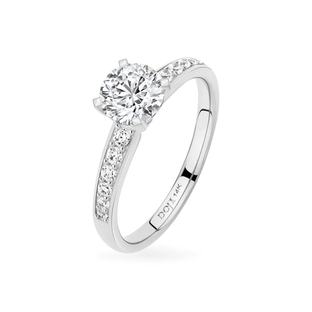 Nhẫn nữ vàng trắng 14K gắn đá CZ DOJI AFRJ000130F2CZ1