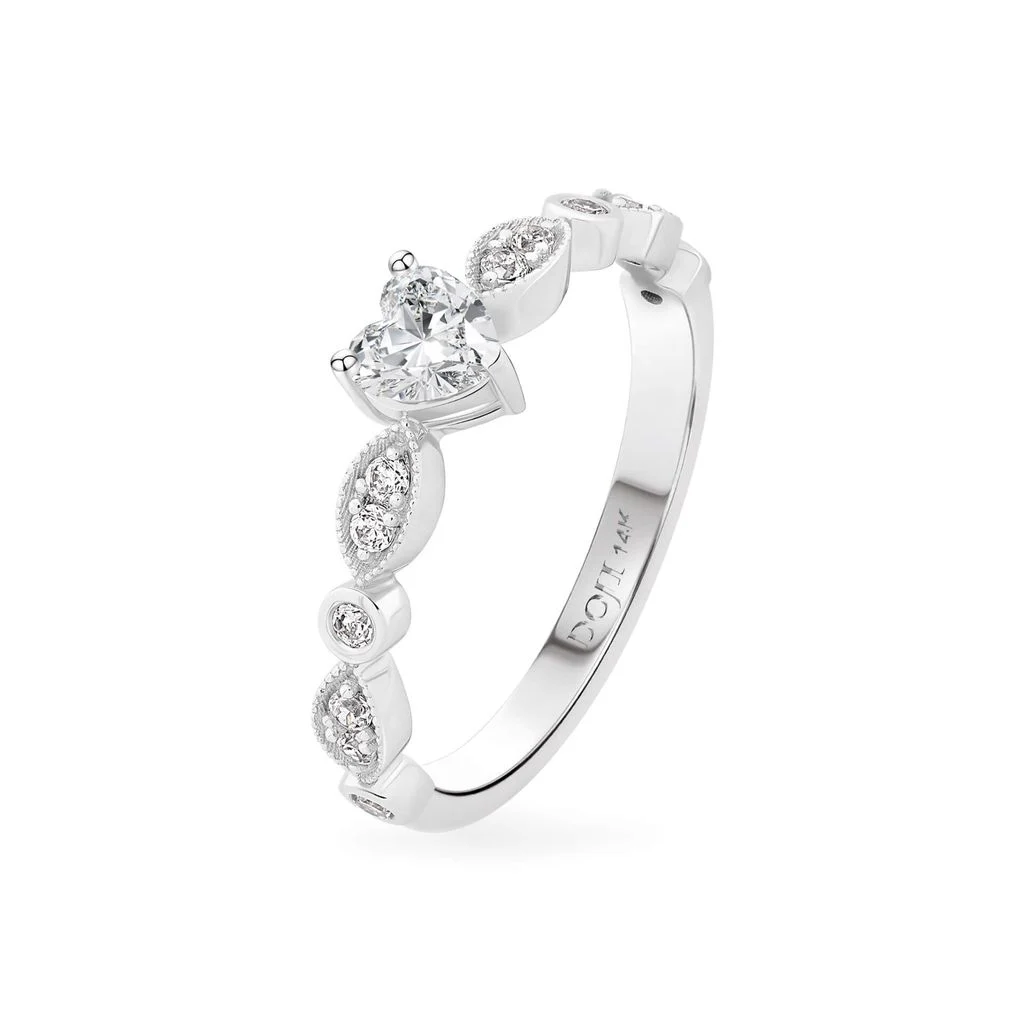 Nhẫn nữ vàng trắng 14K gắn đá CZ DOJI AFRJ000056F2CZ1