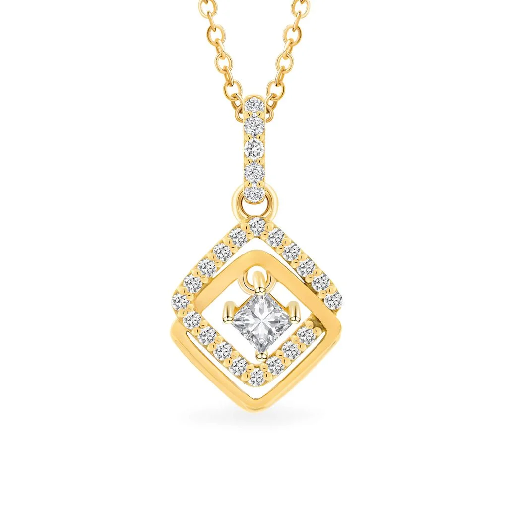 Mặt dây vàng 18K gắn đá CZ DOJI AFPM100488D1CZ1